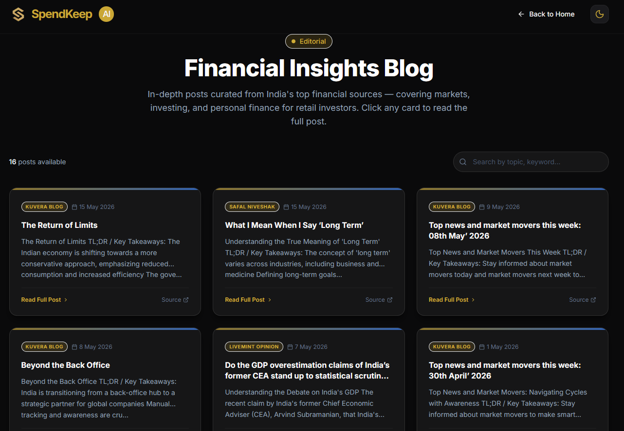 SpendKeep AI For Finance product screenshot